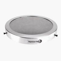 Front-mounted Helios glass ND5 solar filter with metallic-coated glass and slip-on aluminum cell.