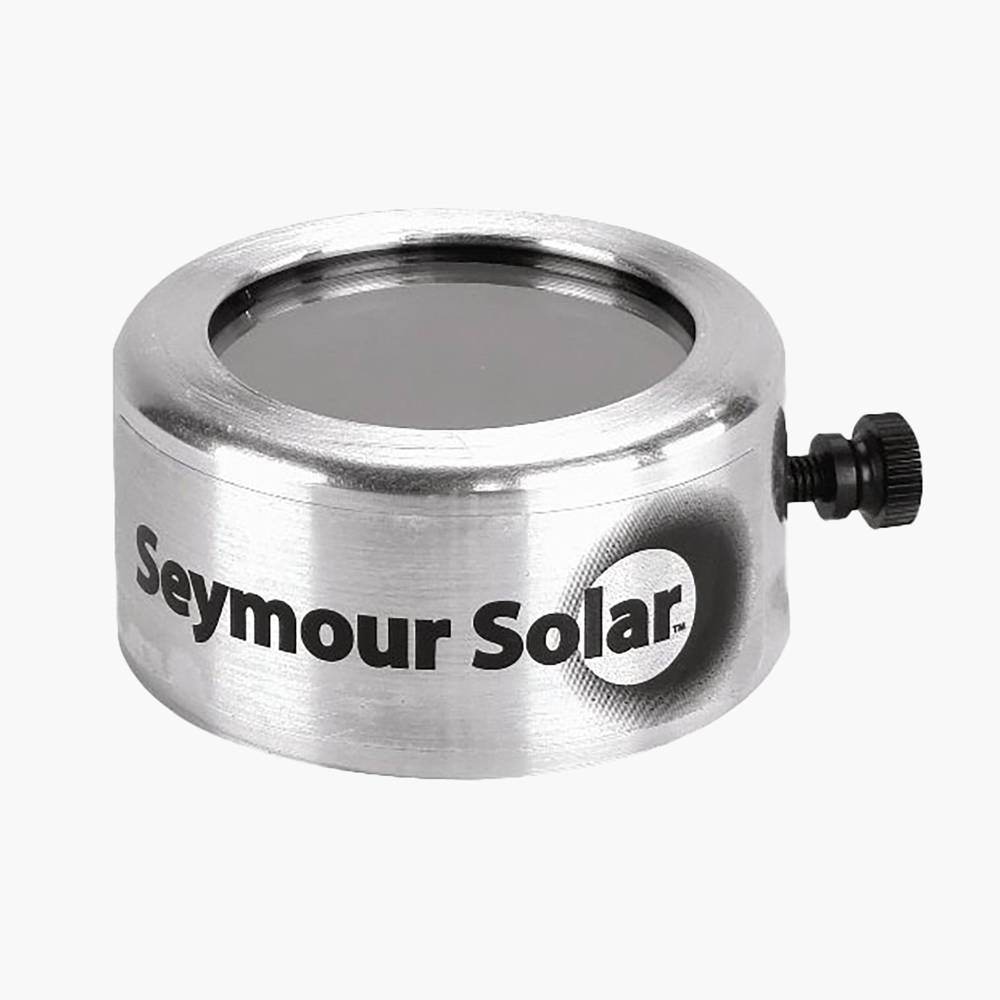 Seymour Solar Helios glass slip-on solar filters for telescopes fitting 2-inch to 3.75-inch optical tubes, tested to ISO 12312-2 transmission limits for safe solar viewing.