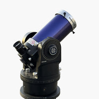 Seymour Solar Helios glass slip-on ND5 white-light solar filter installed on a telescope, showing proper fit for safe solar viewing.